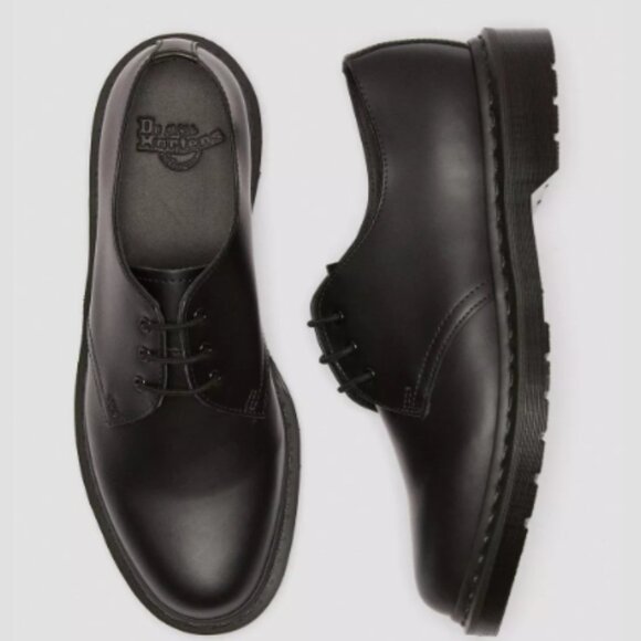 Dr Martens 14345 Sort Sko Black Leather Oxford Lace Loafer Shoes Grunge NWOT main image 4